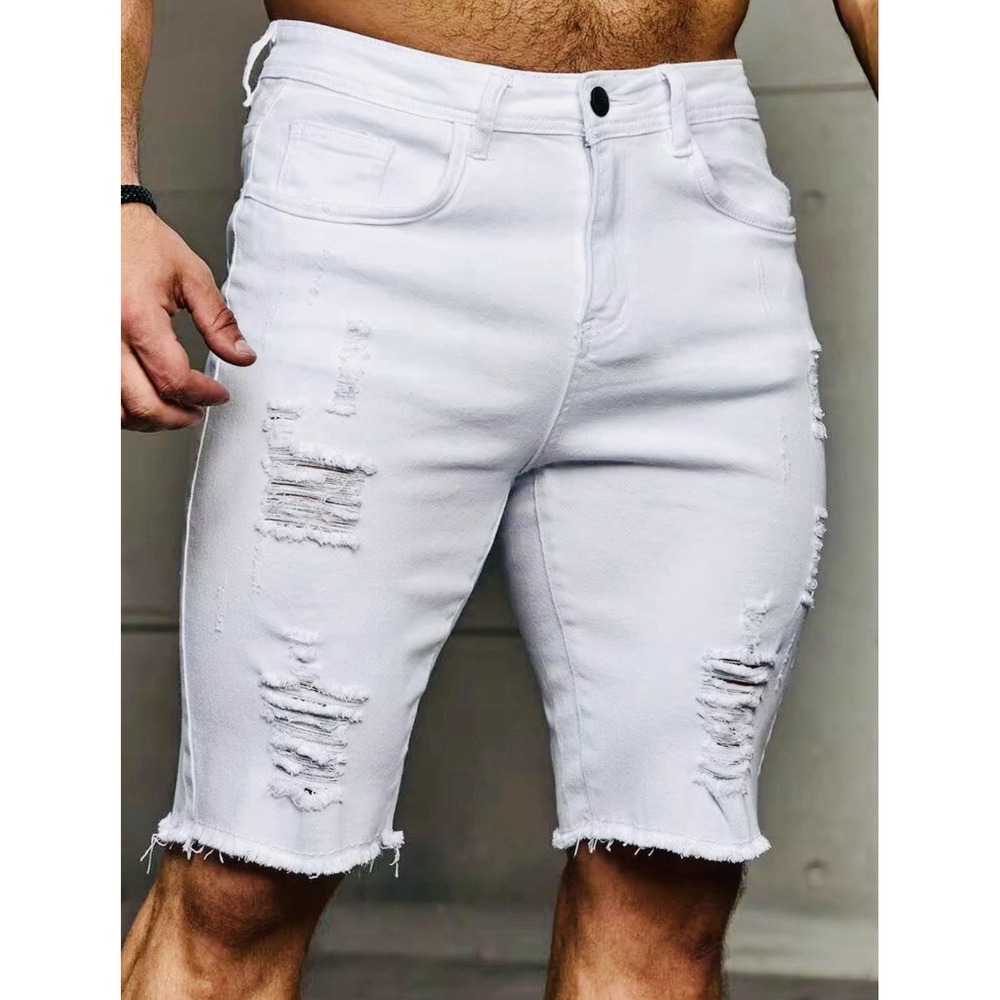 Smoke Rise Original White Denim  Distressed Men's Shorts Sz W38 (EU Sz 40)
